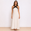 [MIXMUSE.NOHO] Vestito Con Spalline Incrociate A Contrasto