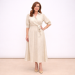 [MIXMUSE.COUTURE] Sabry, Abito Chemisier Misto Lino