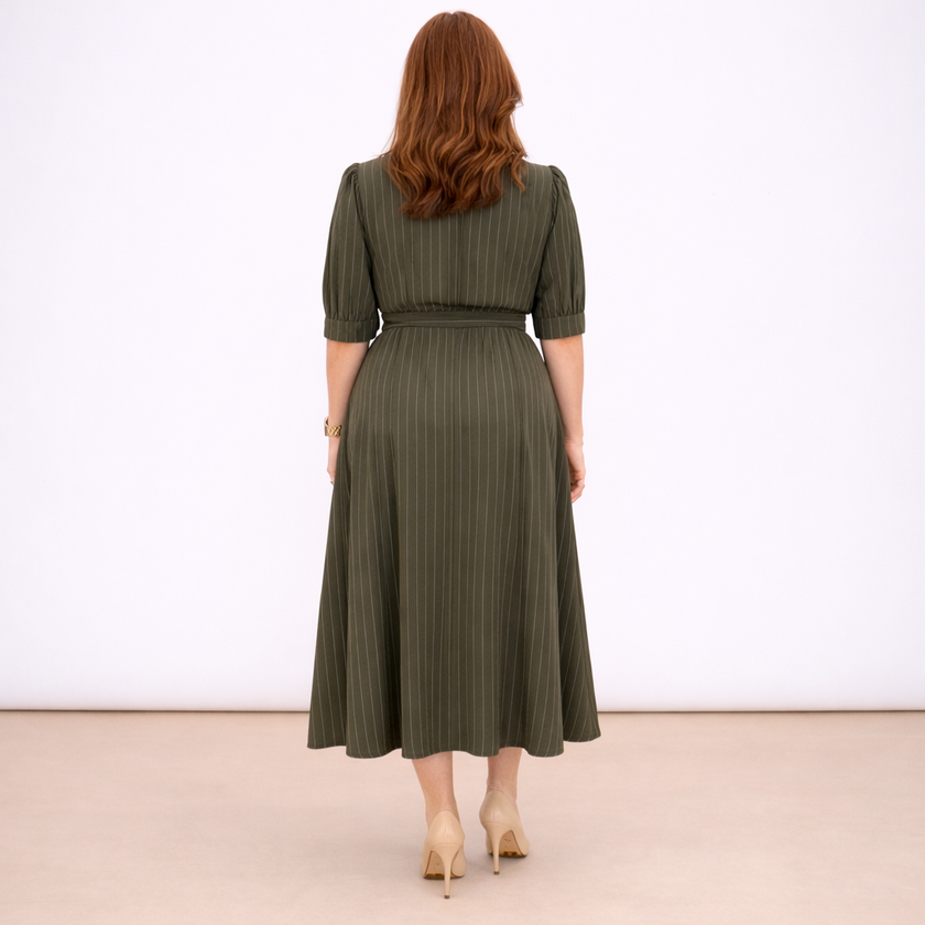 [MIXMUSE.COUTURE] Sabry, Abito Chemisier Misto Lino