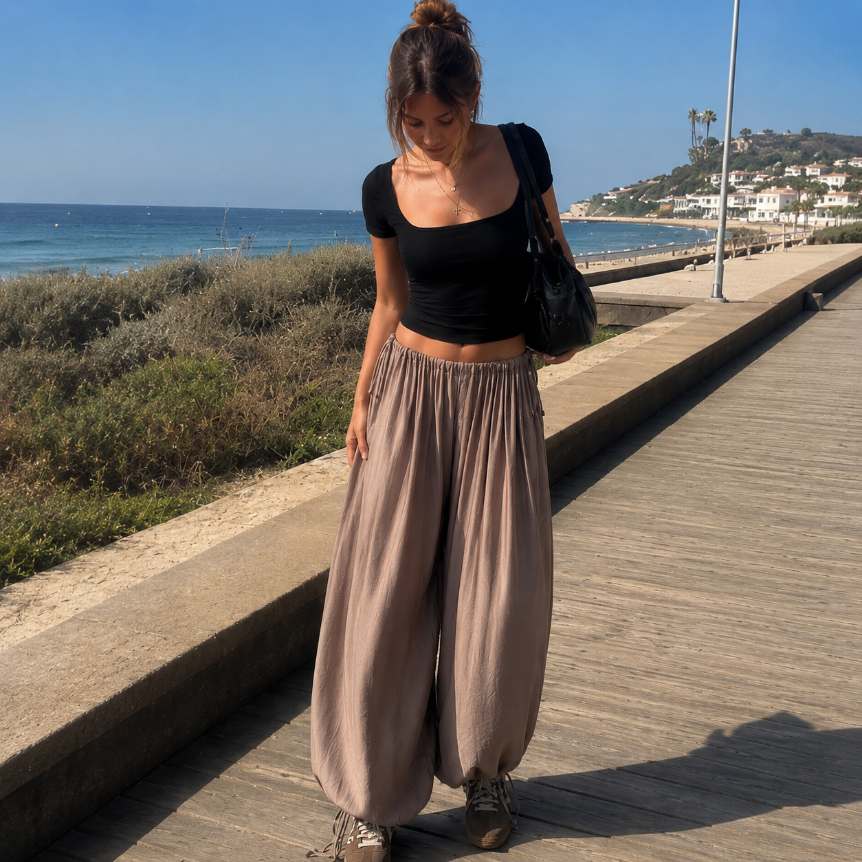 [MIXMUSE.SOUL] Pantaloni Ampi Con Coulisse Regolabile