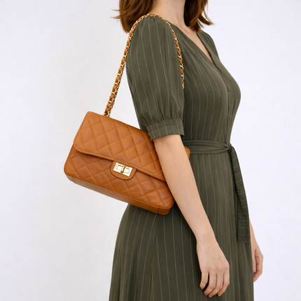 [MIXMUSE.COUTURE] Paris, Borsa A Spalla In Vera Pelle Trapuntata