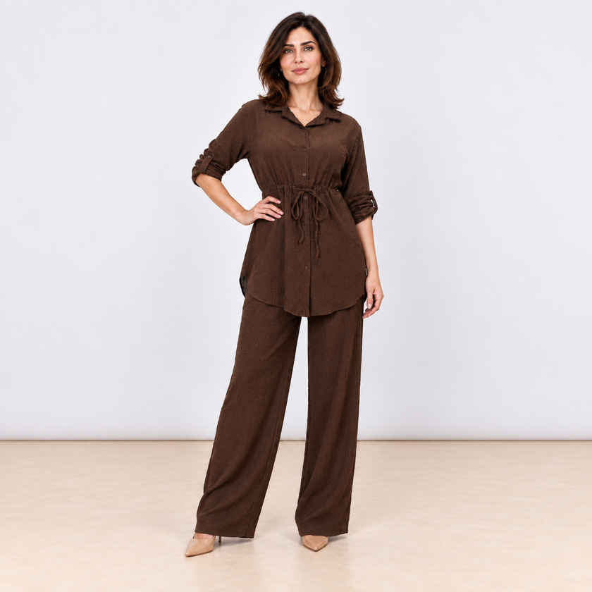 [MIXMUSE.COUTURE] Completo Pantalone Con Camicia E Coulisse In Vita