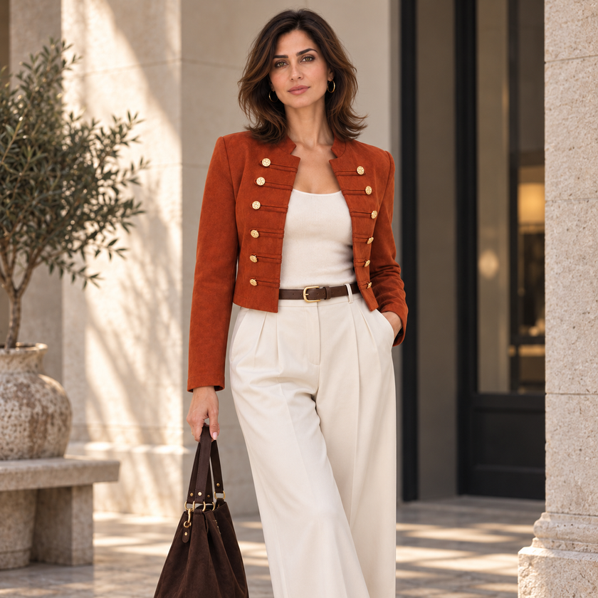 [MIXMUSE.COUTURE] Giacca Corta Con Alamari E Bottoni Dorati