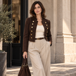[MIXMUSE.COUTURE] Giacca Corta Con Alamari E Bottoni Dorati