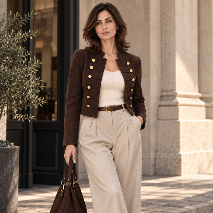 [MIXMUSE.COUTURE] Giacca Corta Con Alamari E Bottoni Dorati