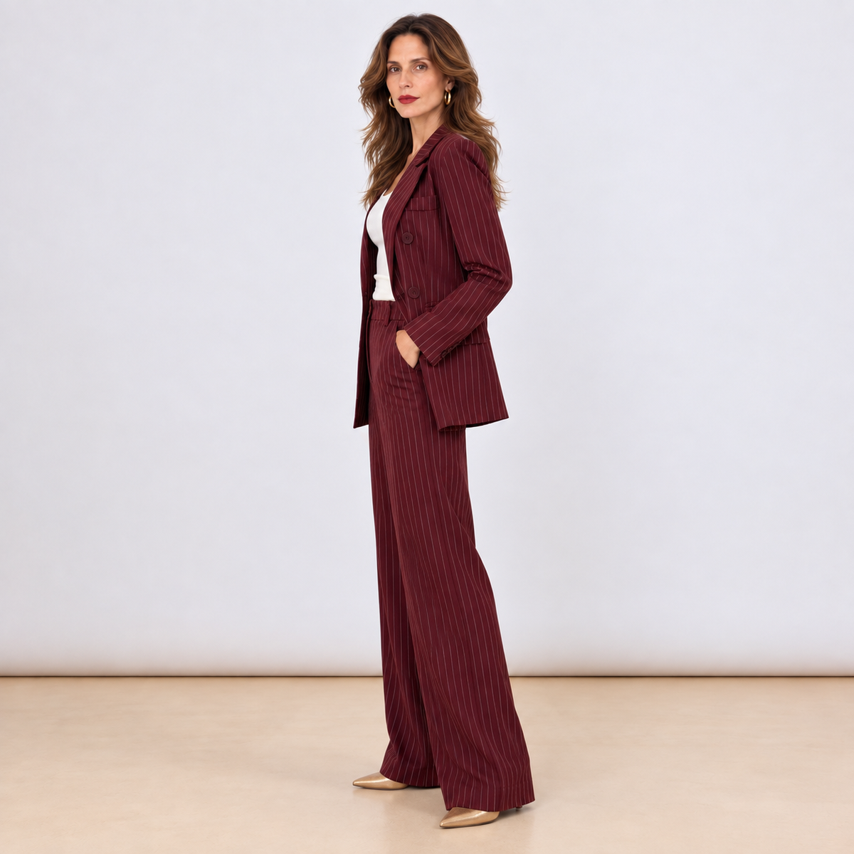 [MIXMUSE.NOHO] Completo Gessato Con Blazer E Pantalone