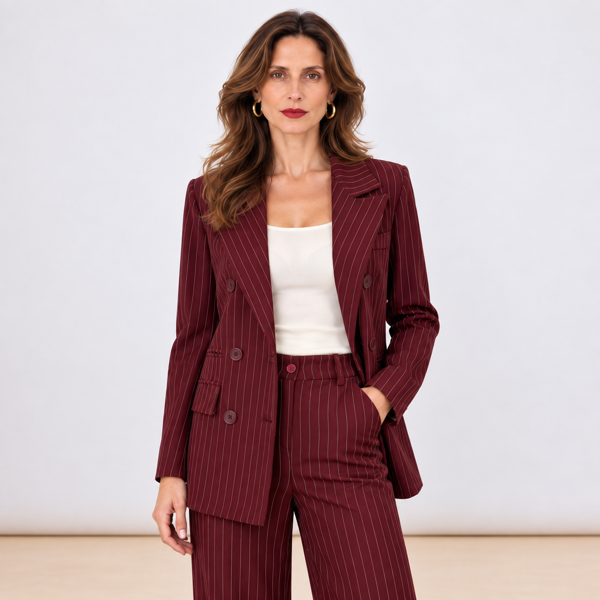 [MIXMUSE.NOHO] Completo Gessato Con Blazer E Pantalone