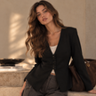 [MIXMUSE.SOUL] Giacca Blazer Sagomata Con Bottoni Rivestiti