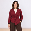 [MIXMUSE.COUTURE] Giacca Corta Effetto Scamosciato Con Cintura