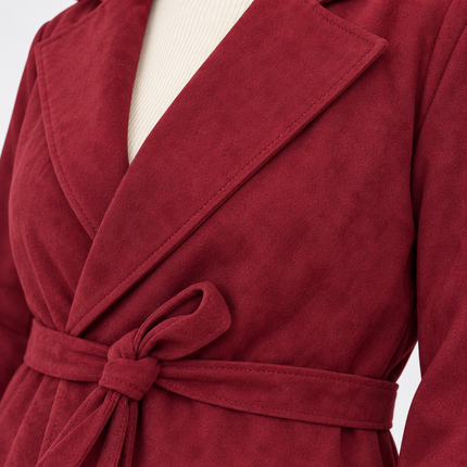 [MIXMUSE.COUTURE] Giacca Corta Effetto Scamosciato Con Cintura
