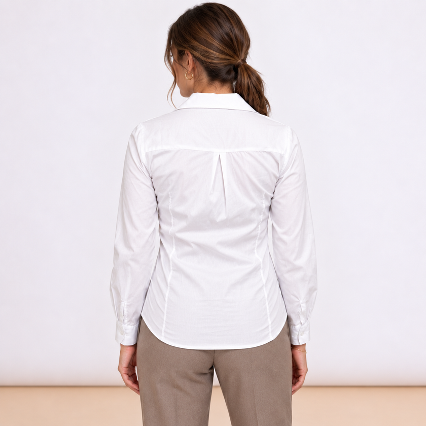 [MIXMUSE] Camicia Basic A Maniche Lunghe Con Colletto Classico