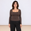 [MIXMUSE.COUTURE] Maglia Basic A Manica Lunga Con Scollo