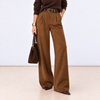 [MIXMUSE.NOHO] Pantalone A Zampa Con Effetto Scamosciato E Cintura