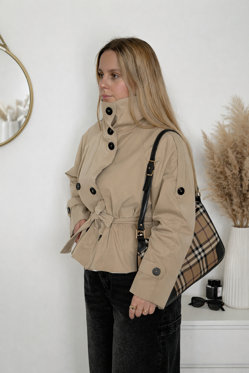 [MIXMUSE.SOUL] Naomi, Giubbotto Trench Collo A Imbuto