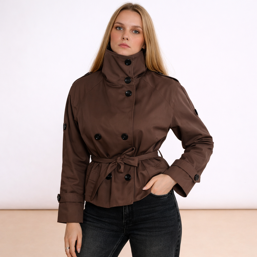 [MIXMUSE.SOUL] Naomi, Giubbotto Trench Collo A Imbuto