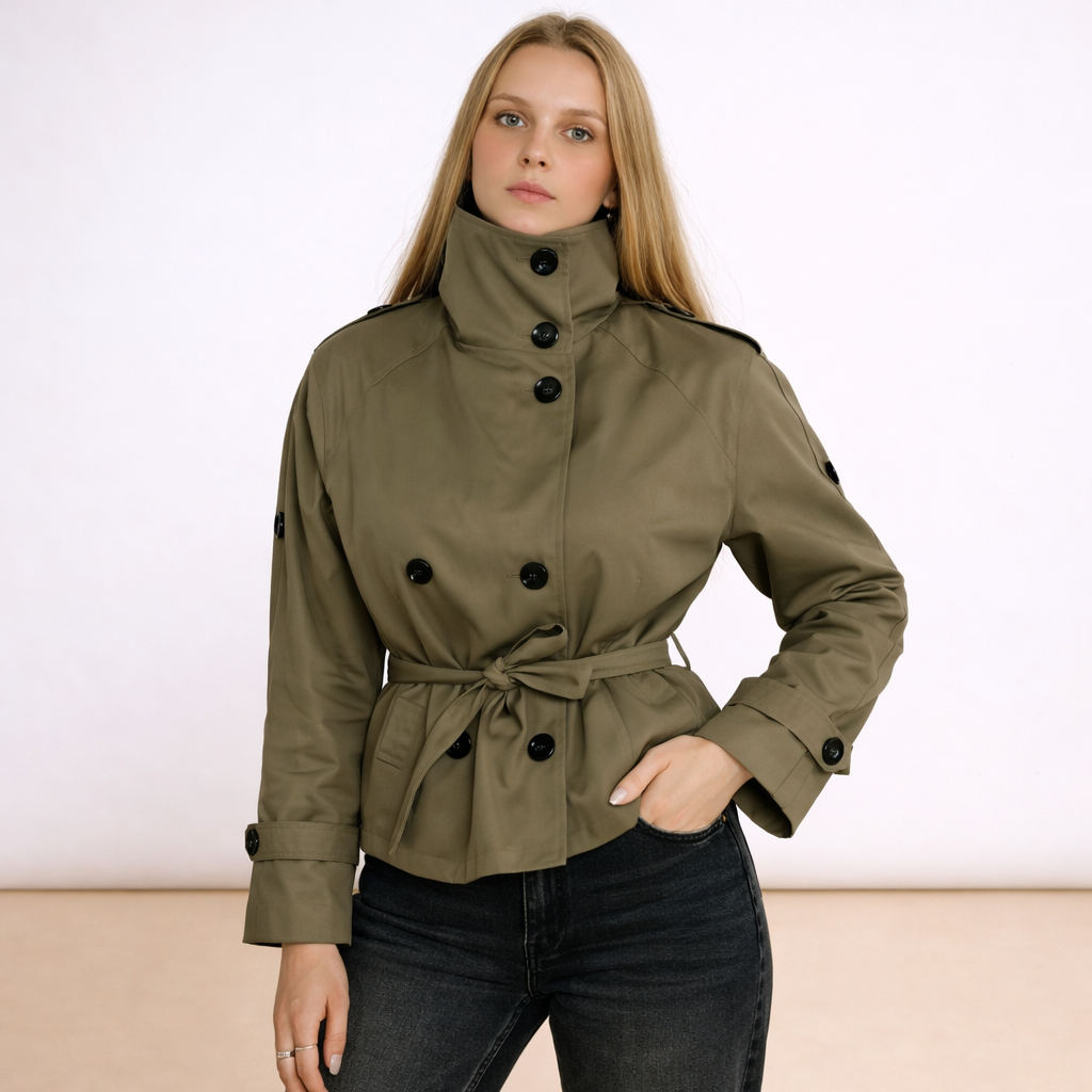 [MIXMUSE.SOUL] Naomi, Giubbotto Trench Collo A Imbuto