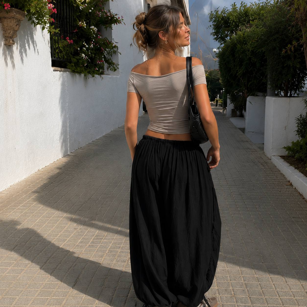 [MIXMUSE.SOUL] Pantaloni Ampi Con Coulisse Regolabile