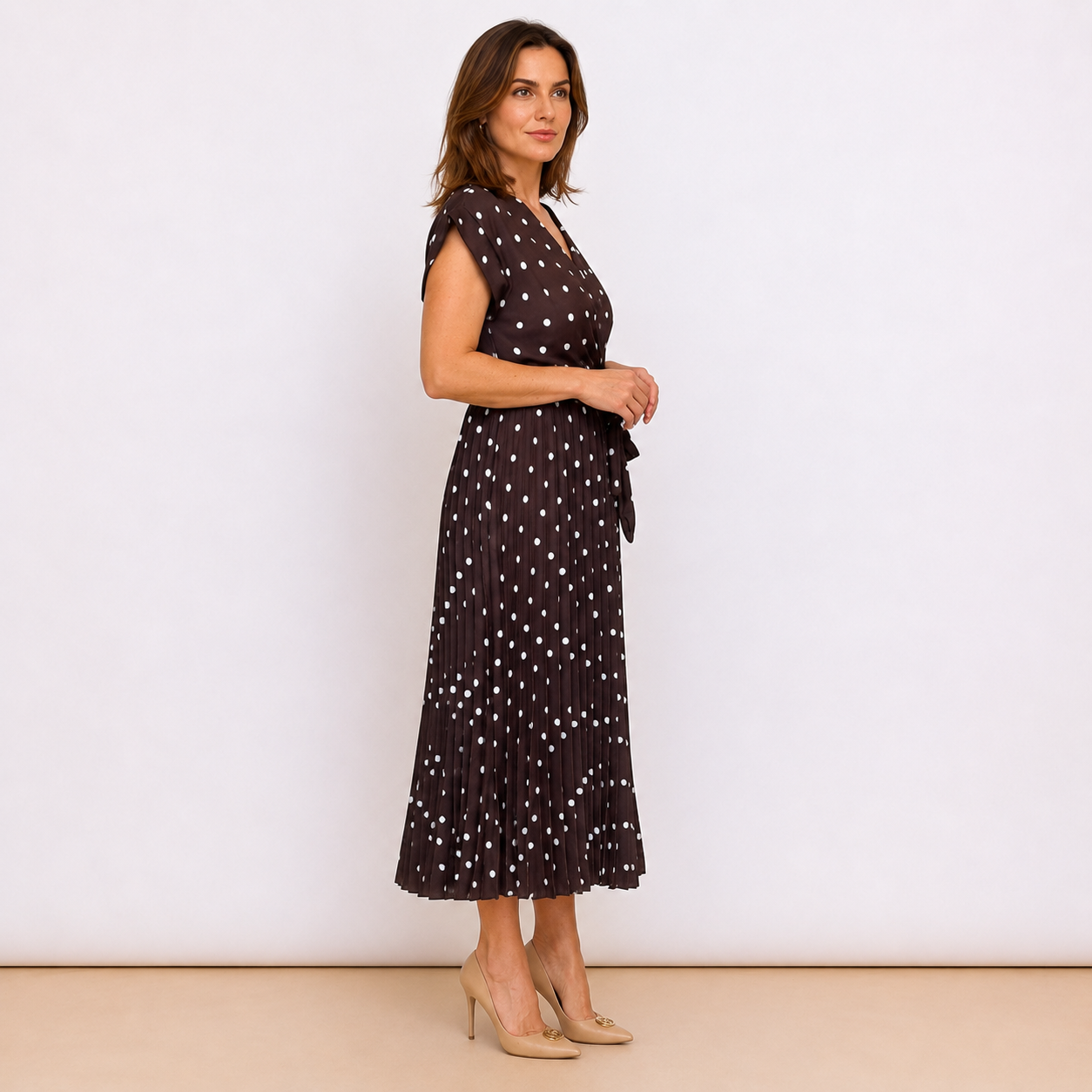 [MIXMUSE.COUTURE] Vestito Incrociato Plissettato A Pois