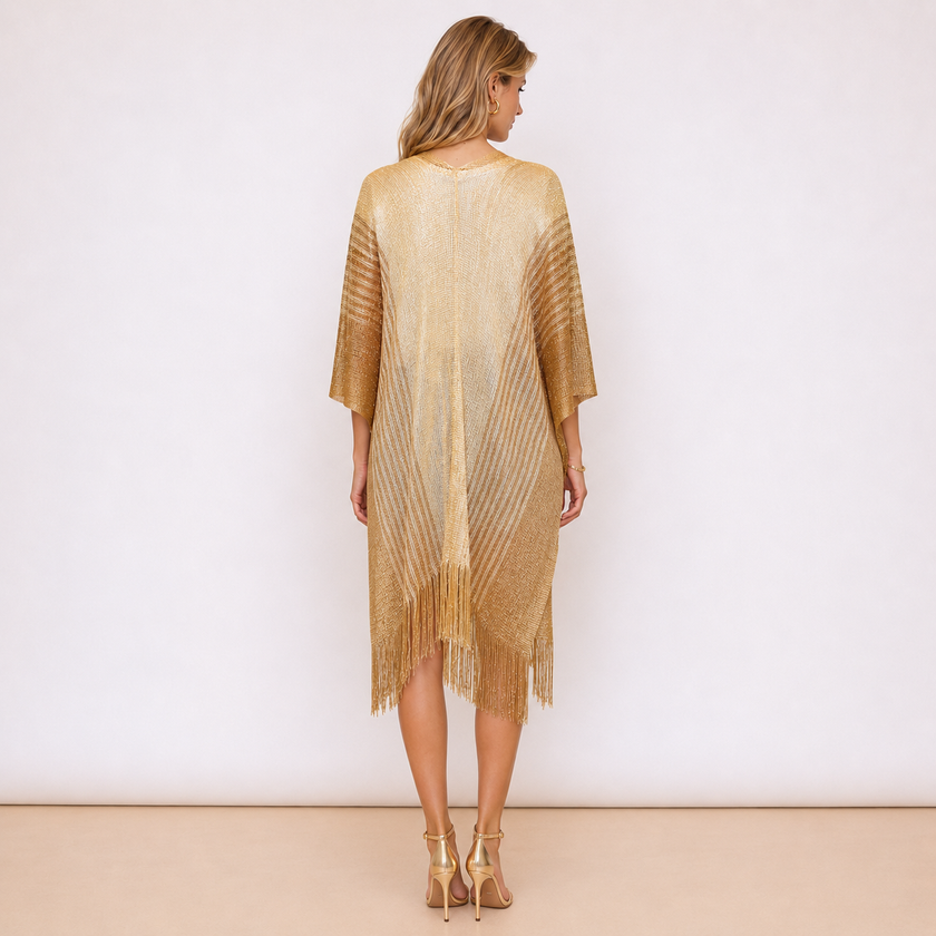 [MIXMUSE] Kimono Lurex Con Frange