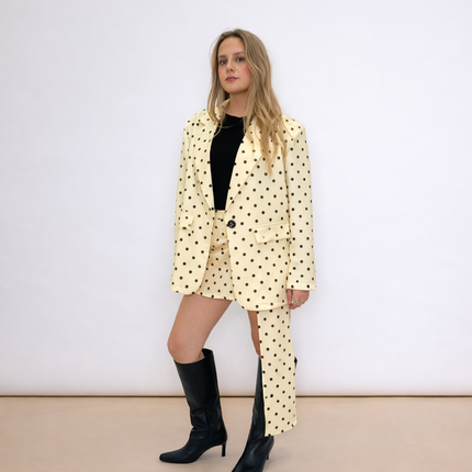 [MIXMUSE.SOUL] Completo Blazer + Panta-Gonna A Pois