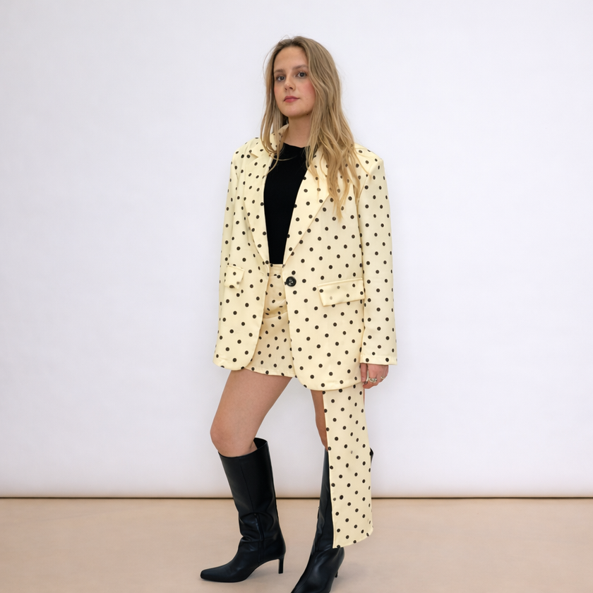 [MIXMUSE.SOUL] Completo Blazer + Panta-Gonna A Pois