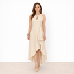 [MIXMUSE.NOHO] Vestito Lungo Con Drappeggio Laterale E Taglio Asimmetrico
