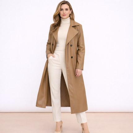 [MIXMUSE.COUTURE] Trench Lungo In Ecopelle