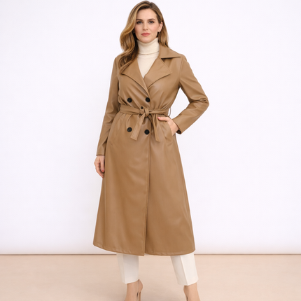 [MIXMUSE.COUTURE] Trench Lungo In Ecopelle