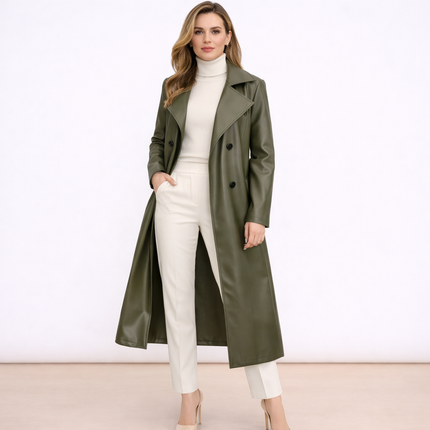 [MIXMUSE.COUTURE] Trench Lungo In Ecopelle