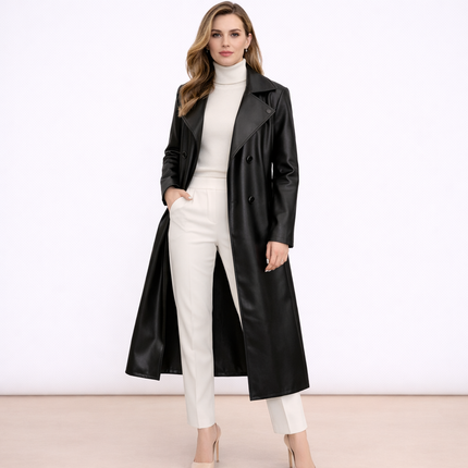 [MIXMUSE.COUTURE] Trench Lungo In Ecopelle