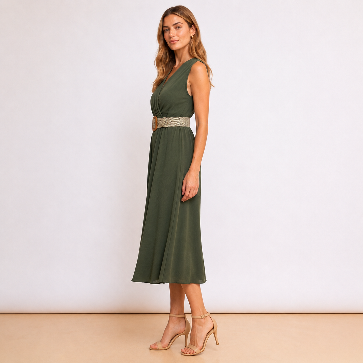 [MIXMUSE.COUTURE] Tuta Lunga Con Scollo Incrociato E Cintura