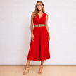 [MIXMUSE.COUTURE] Tuta Lunga Con Scollo Incrociato E Cintura