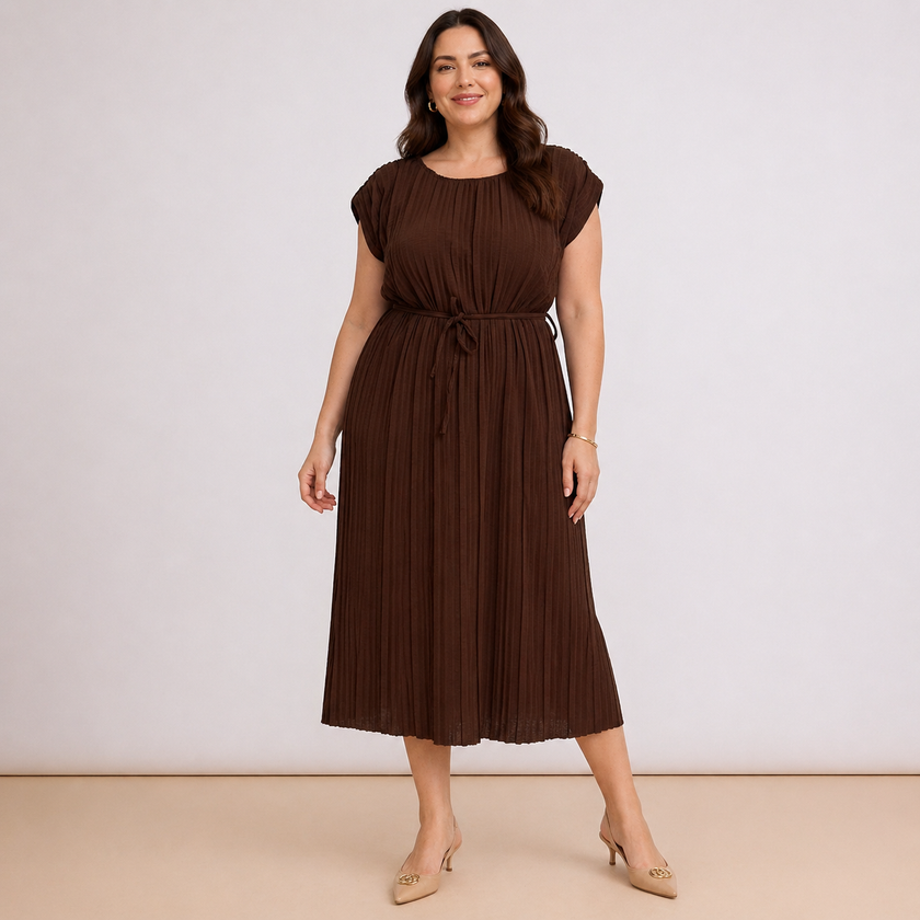 [MIXMUSE.COUTURE] Vestito Plissè Con Spallina