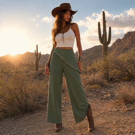 [MIXMUSE] Pantalone Con Foulard Rimovibile