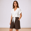 [MIXMUSE.COUTURE] Bora Bora, Camicia Annodata A Maniche Corte