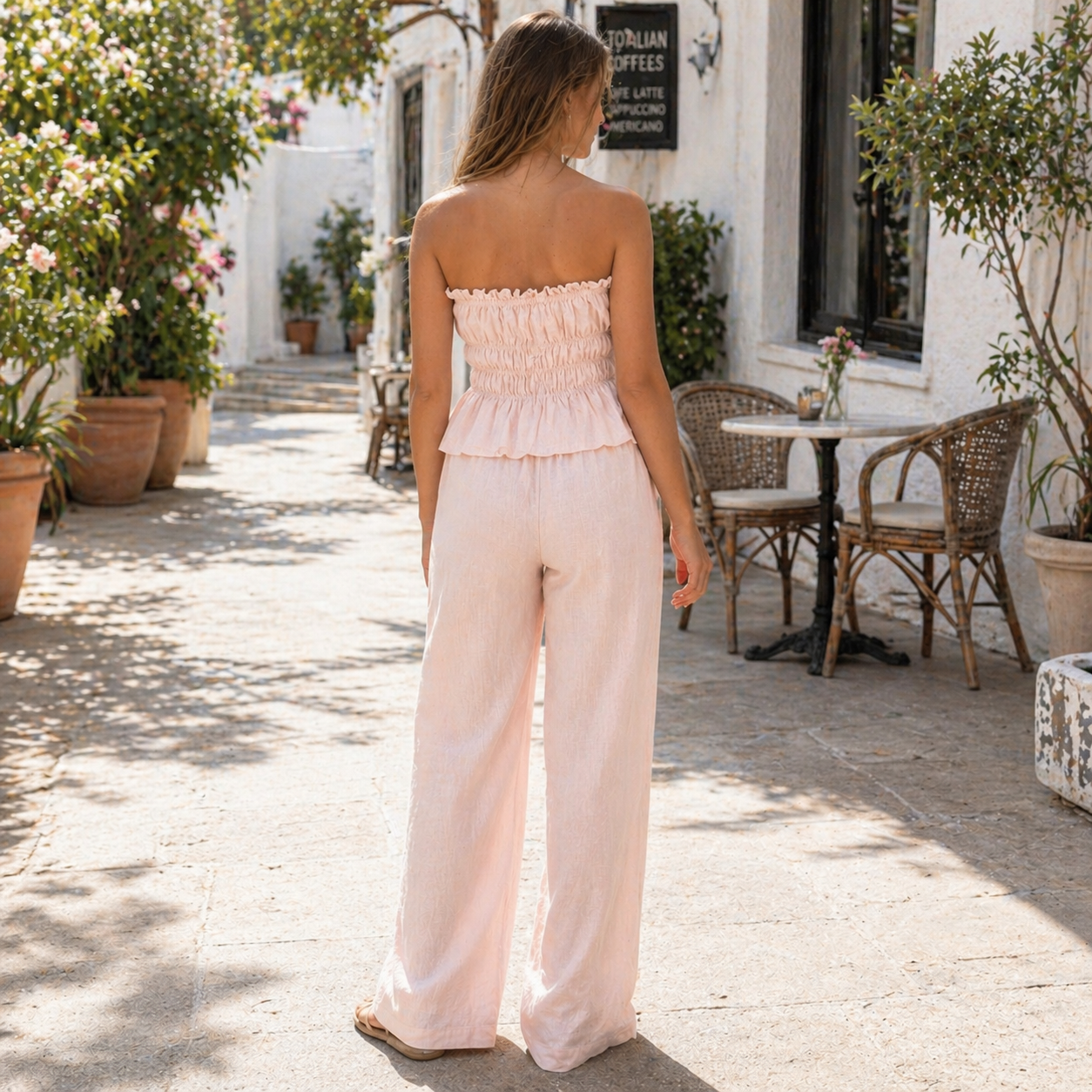 [MIXMUSE.SOUL] Pantaloni Lunghi In Lino