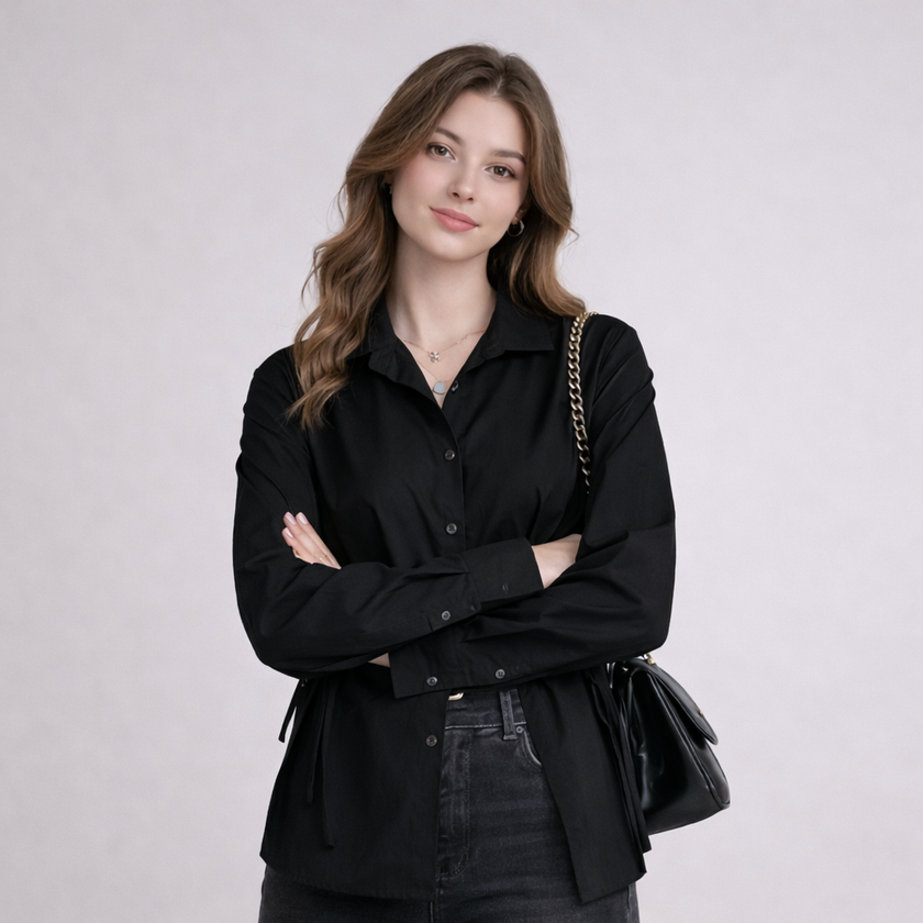 [MIXMUSE.SOUL] Camicia Con Lacci Regolabili Laterali