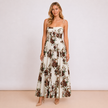 [MIXMUSE.COUTURE] Vestito Lungo Floreale Con Coppe Strutturate
