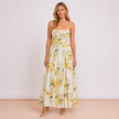 [MIXMUSE.COUTURE] Vestito Lungo Floreale Con Coppe Strutturate