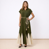 [MIXMUSE.NOHO] Vestito Chemisier in Lino Con Cintura In Corda