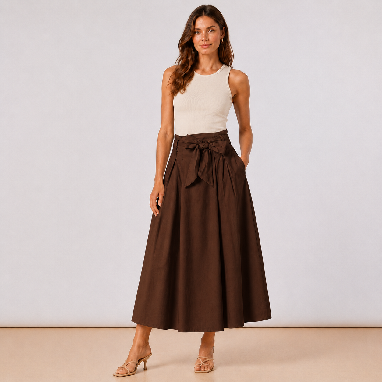 [MIXMUSE.COUTURE] Gonna Midi Con Fiocco Annodato