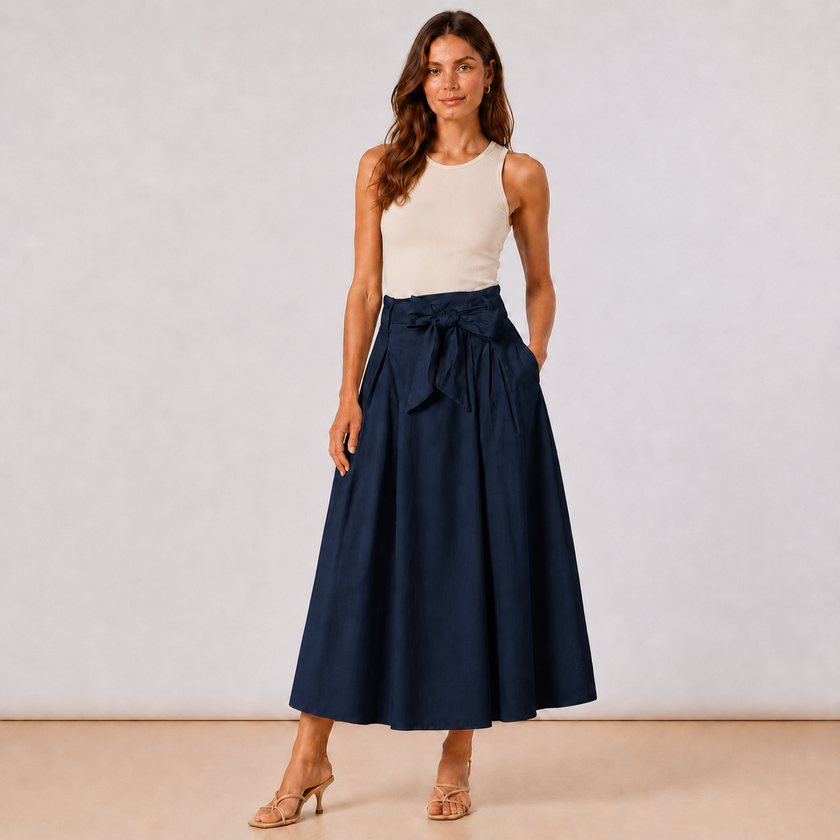 [MIXMUSE.COUTURE] Gonna Midi Con Fiocco Annodato