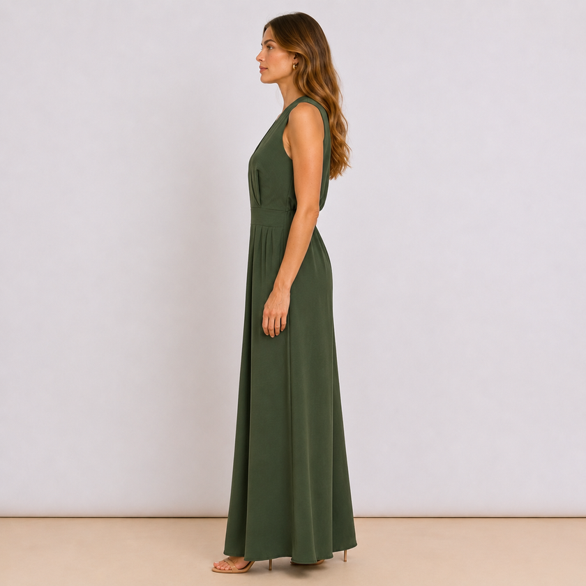 [MIXMUSE.COUTURE] Tuta Lunga Fluida Con Scollo A V