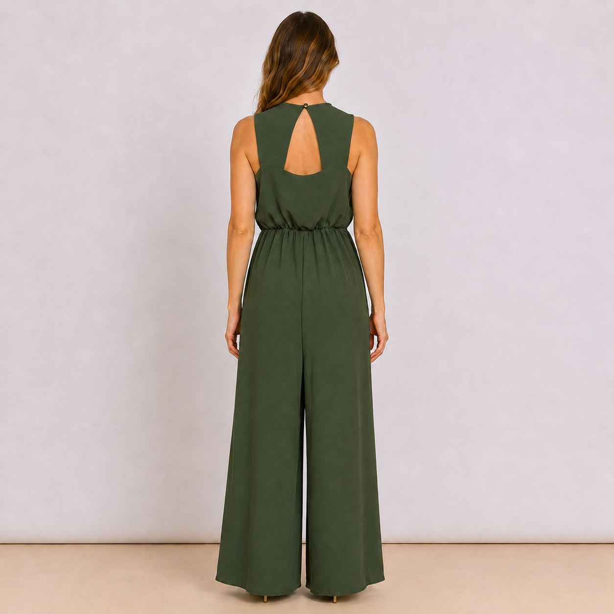 [MIXMUSE.COUTURE] Tuta Lunga Fluida Con Scollo A V