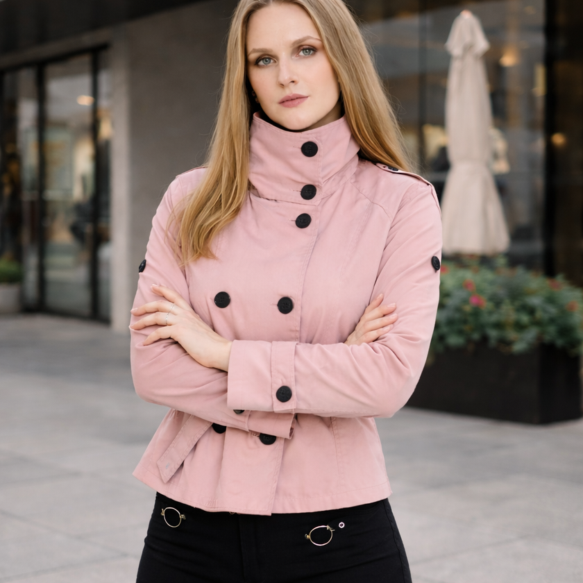 [MIXMUSE.SOUL] Naomi, Giubbotto Trench Collo A Imbuto