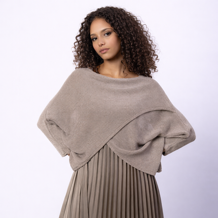 [MIXMUSE.NOHO] Top Aurora asimmetrico in maglia leggera