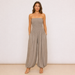 [MIXMUSE.NOHO] Tuta Pantalone A Fascia Con Corpetto Arricciato