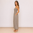 [MIXMUSE.NOHO] Tuta Pantalone A Fascia Con Corpetto Arricciato