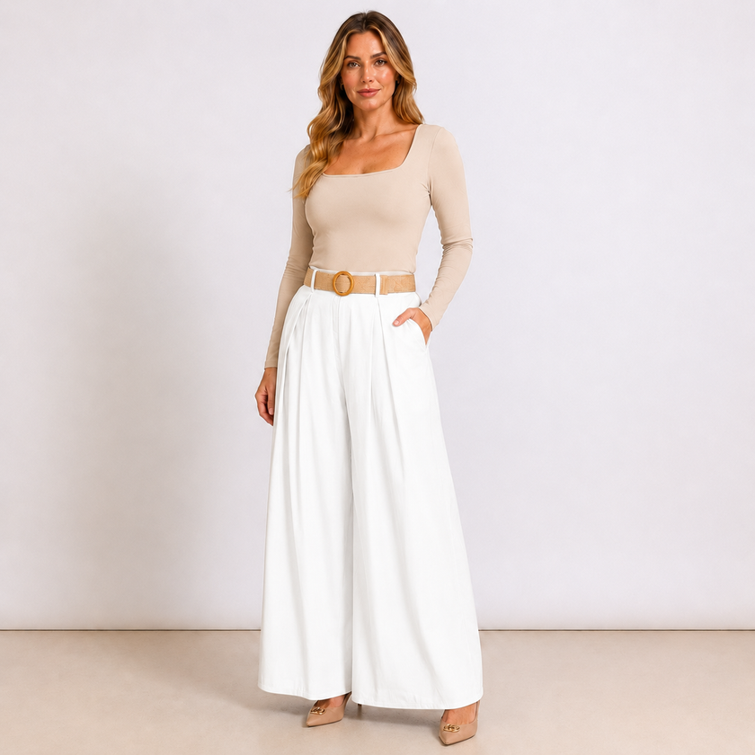[MIXMUSE.COUTURE] Pantaloni In Cotone Con Pince