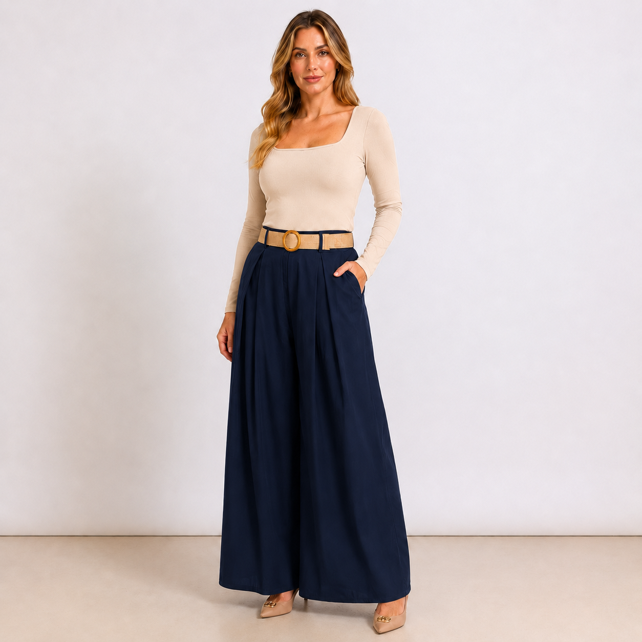 [MIXMUSE.COUTURE] Pantaloni In Cotone Con Pince